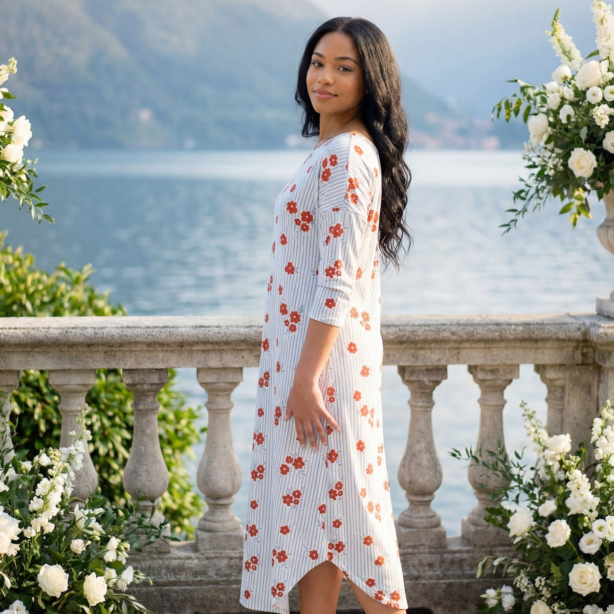 adrianna papell modest dress 40467 Beaded A-Line Long Sleeve Sculptural floral details update this classic cocktail dress for a polished contemporary look Adrianna Papell Women's Beaded Long