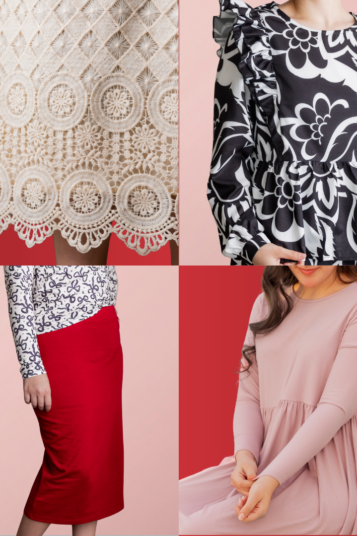 A collage of Nuggles® Products that work for Valentines Day Outfits.