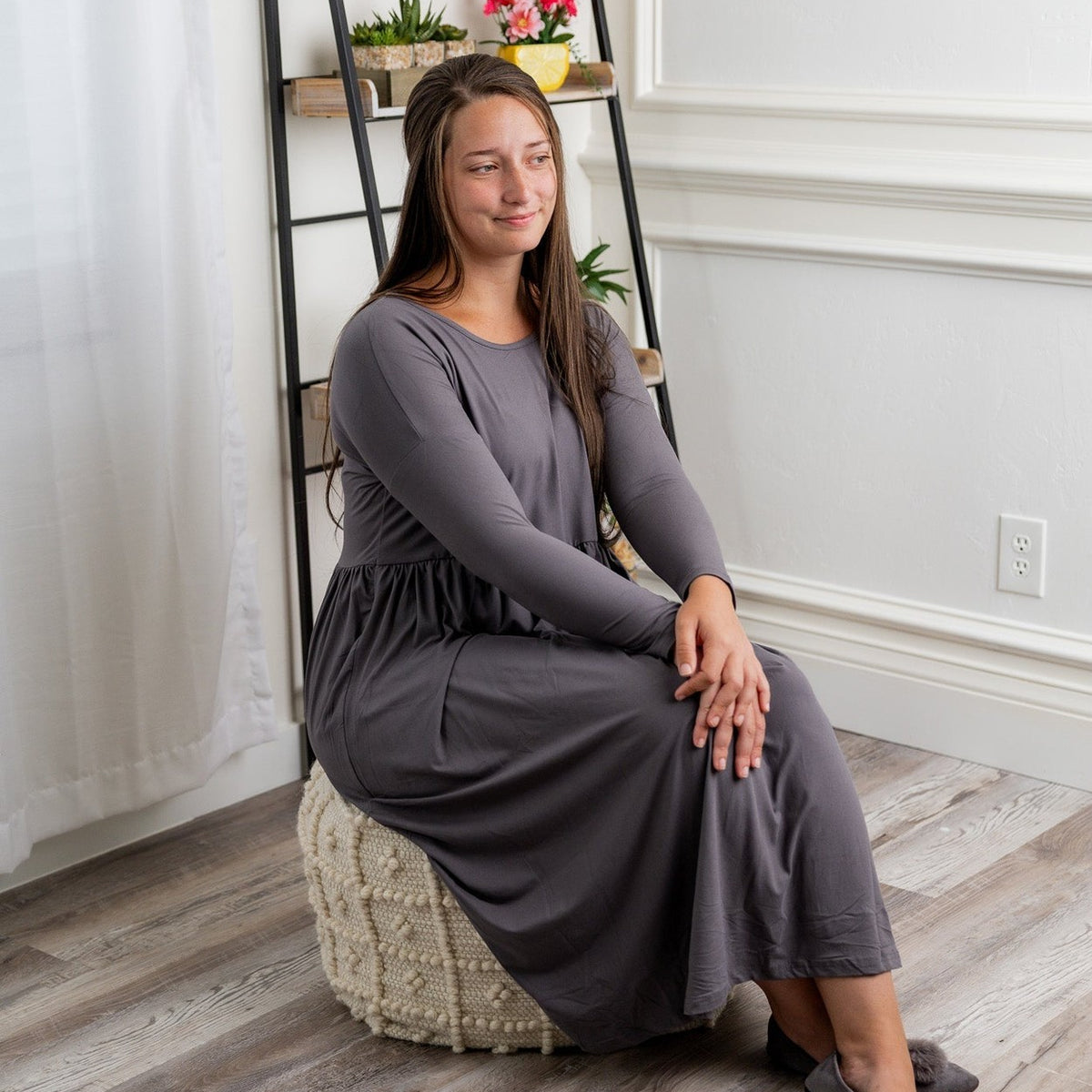 knee length dresses for ladies The Jacey Modest Floral Maxi Dress main image 0