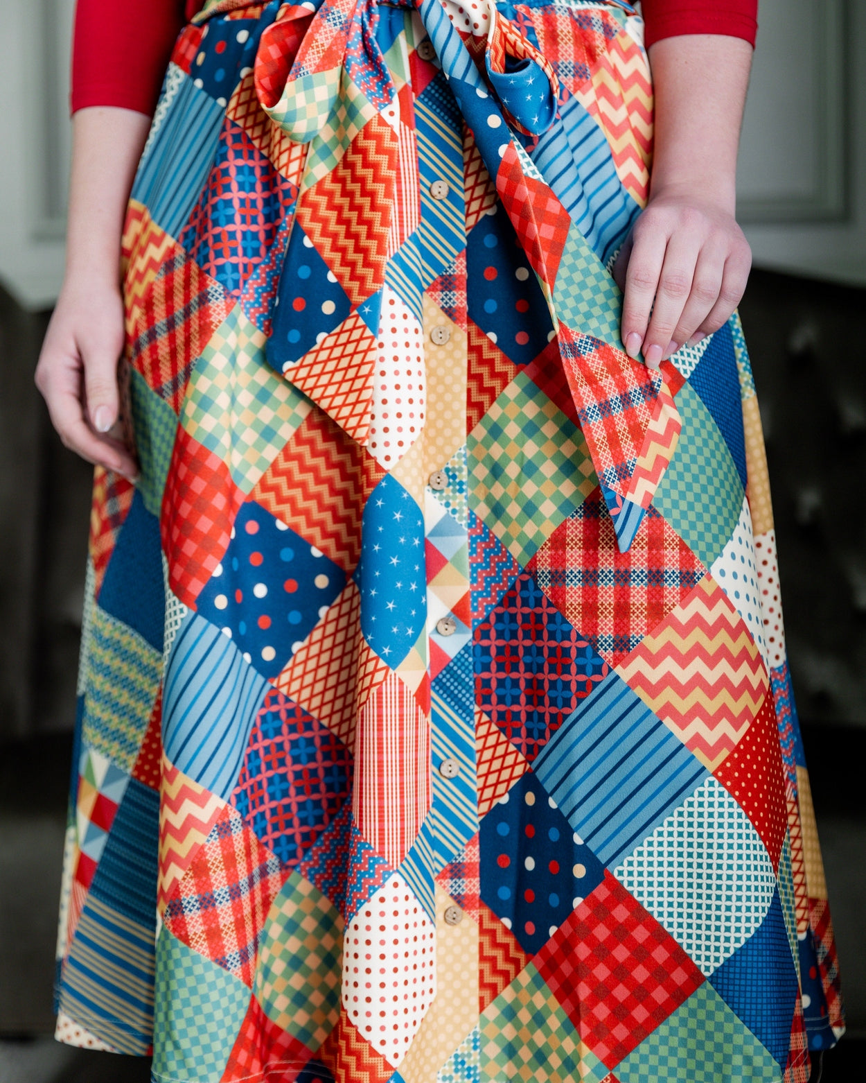 Bria Skirt in Scrappy Sweetheart nuggles-clothing