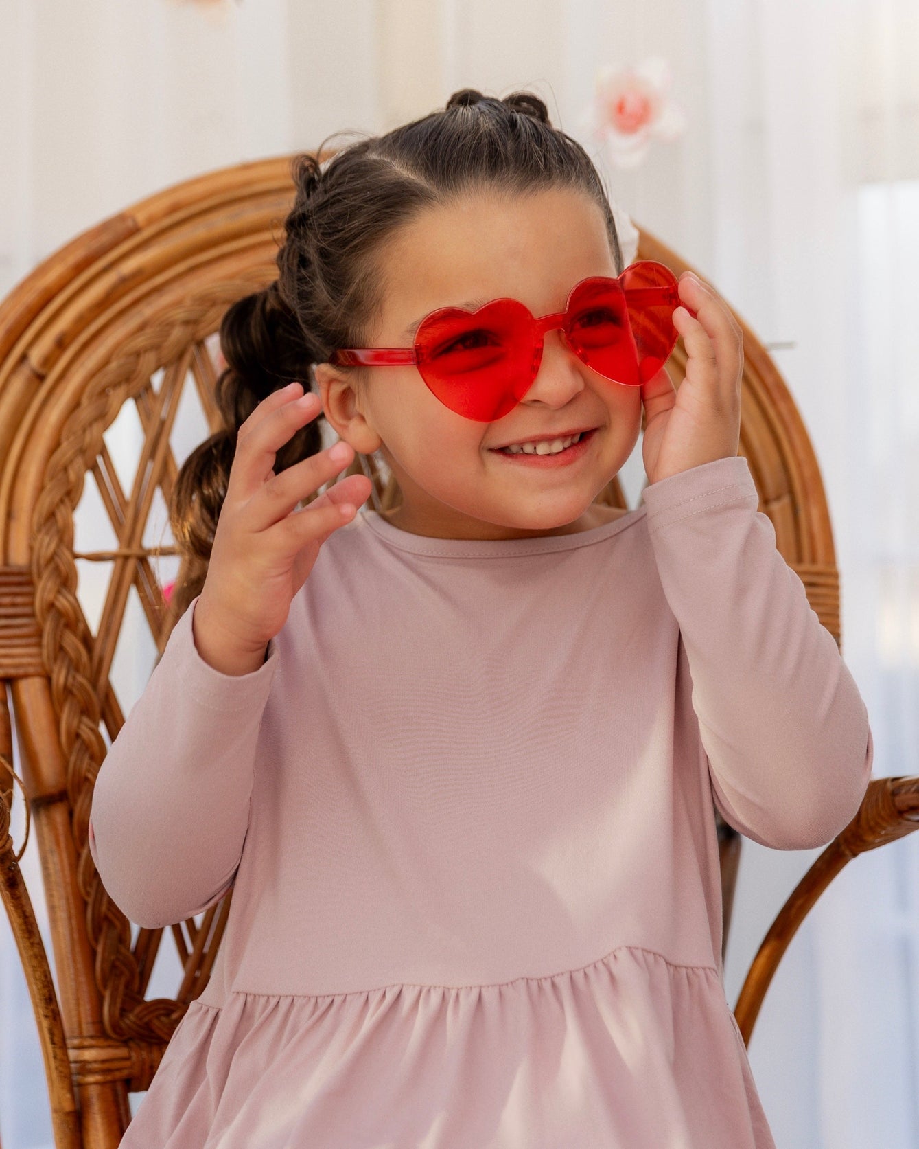 Girls' Farah Dress in Baby Pink - Final Sale nuggles-clothing