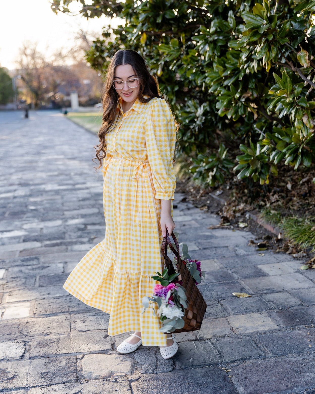 Leila Dress in Sunshine Check nuggles-clothing