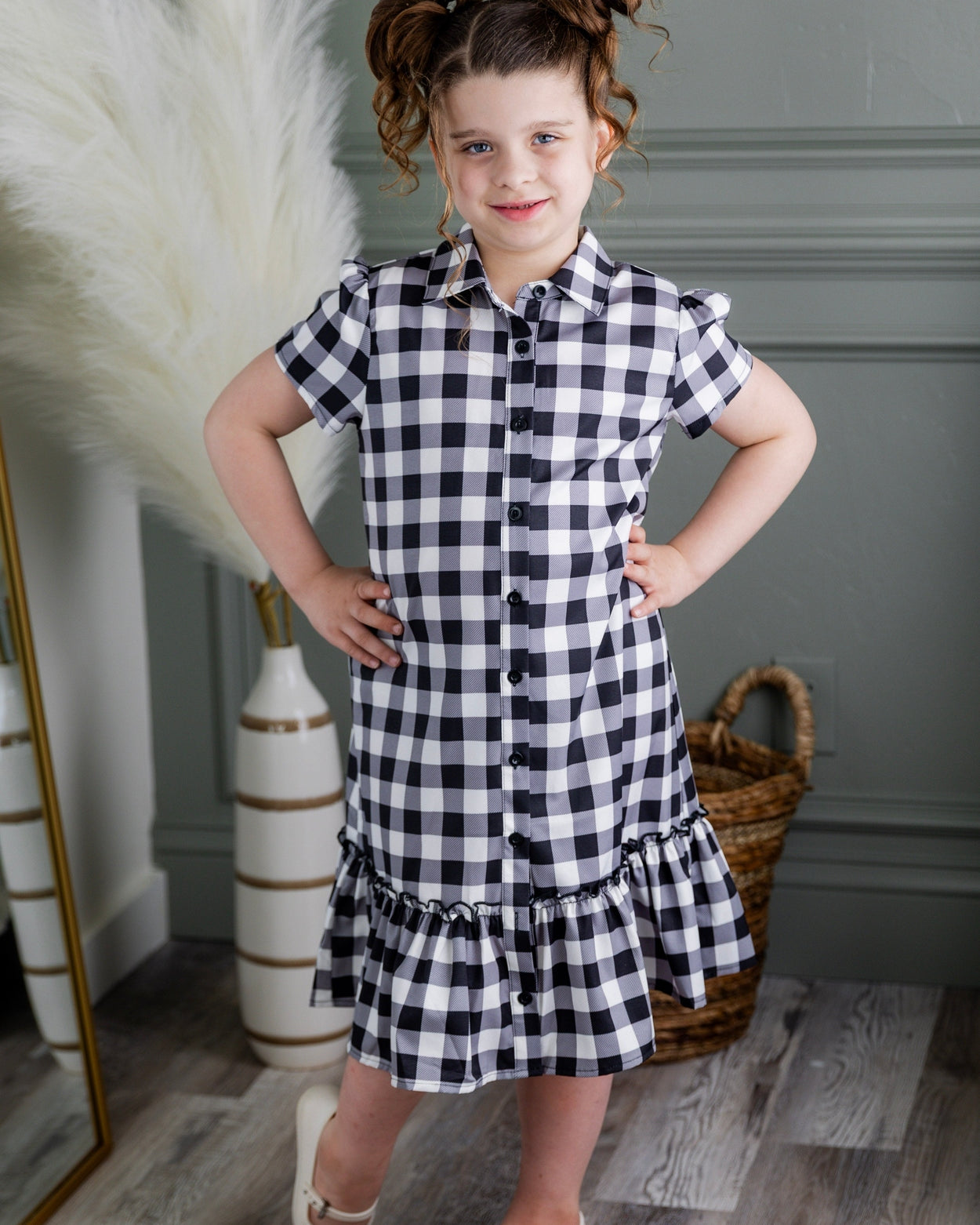 Girls Ellie Dress in Storybook Check nuggles-clothing