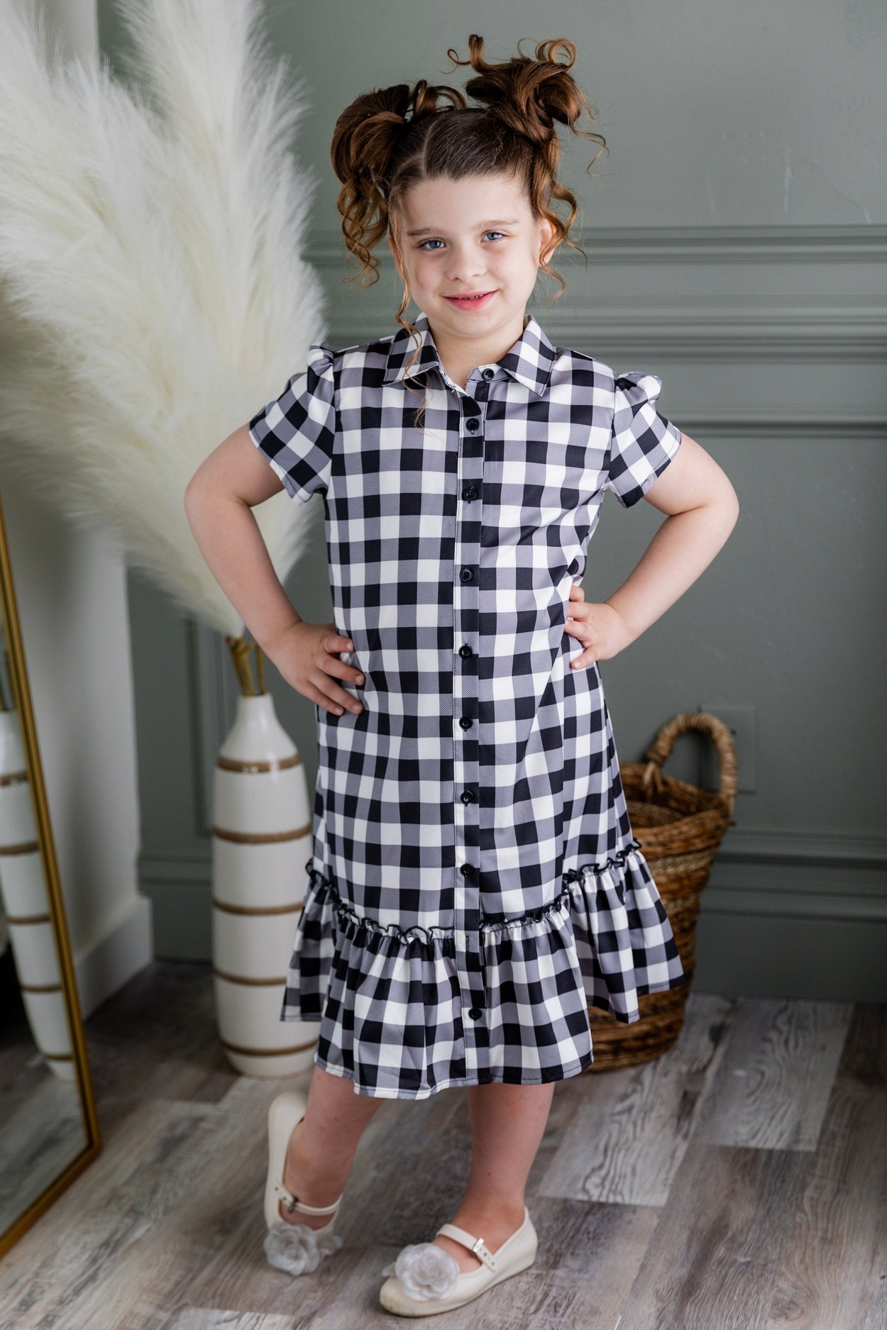 Girls Ellie Dress in Storybook Check nuggles-clothing