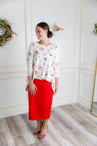 Norie Top by Nuggles® – modest women’s top with 3/4 sleeves and relaxed fit.