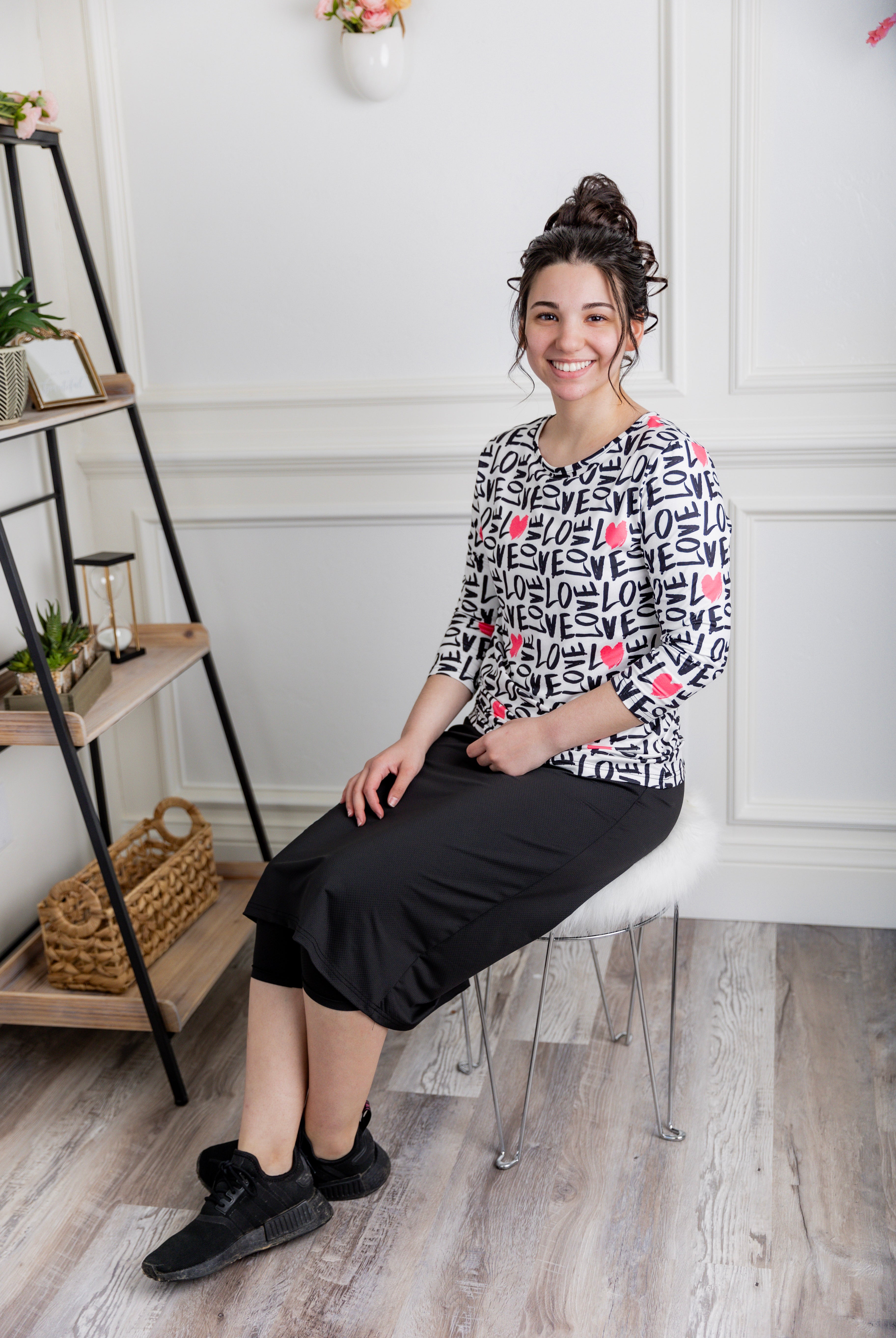essential layering tee in prints, modest women's base layer by Nuggles®