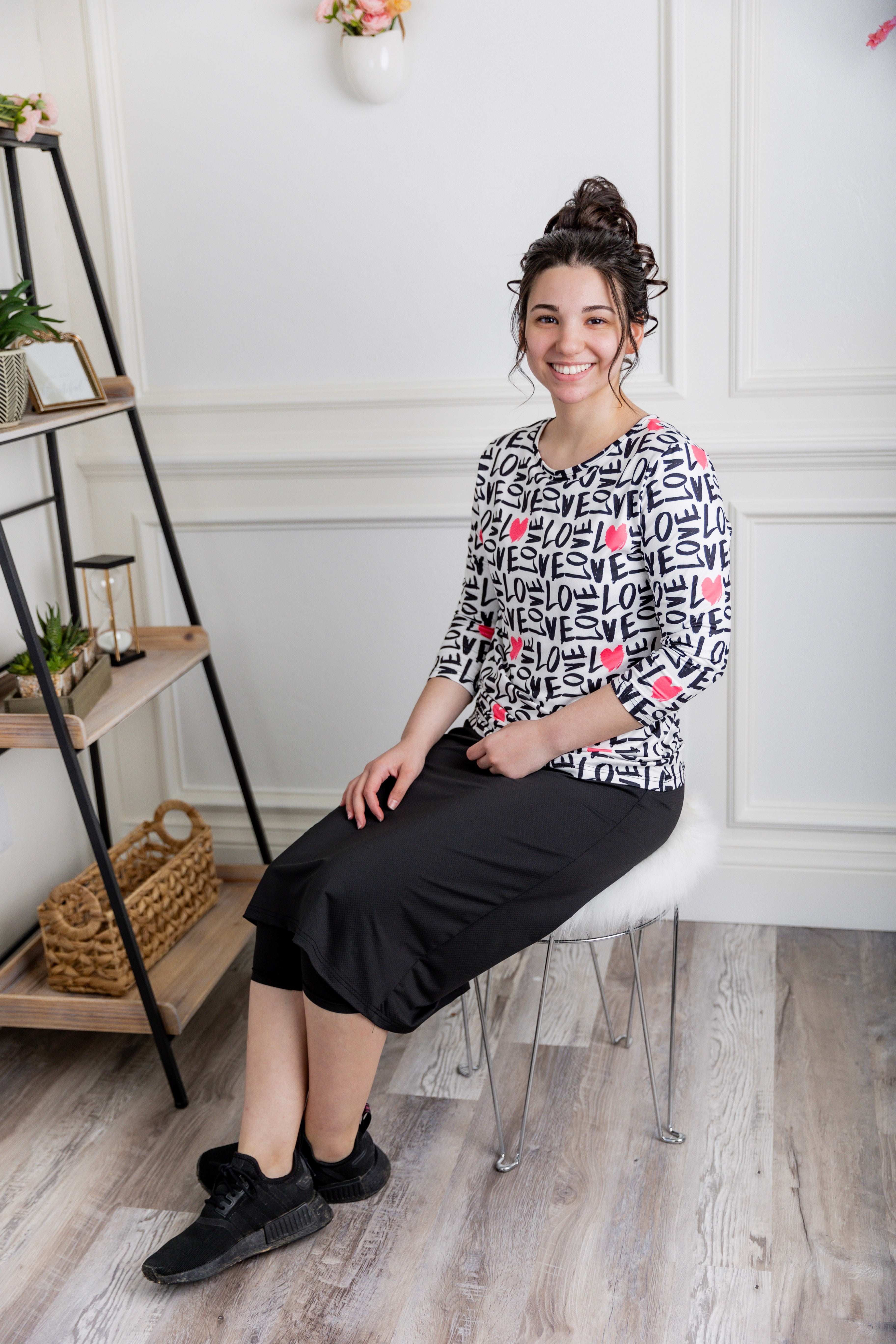 essential layering tee in prints, modest women's base layer by Nuggles®
