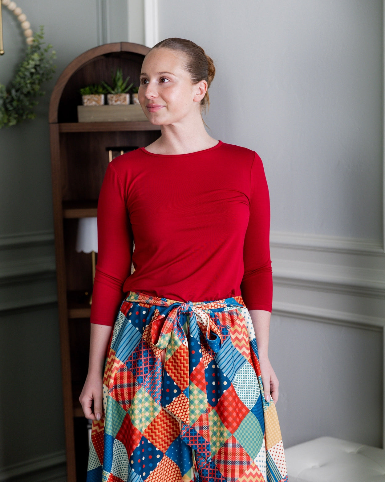 Bria Skirt in Scrappy Sweetheart nuggles-clothing