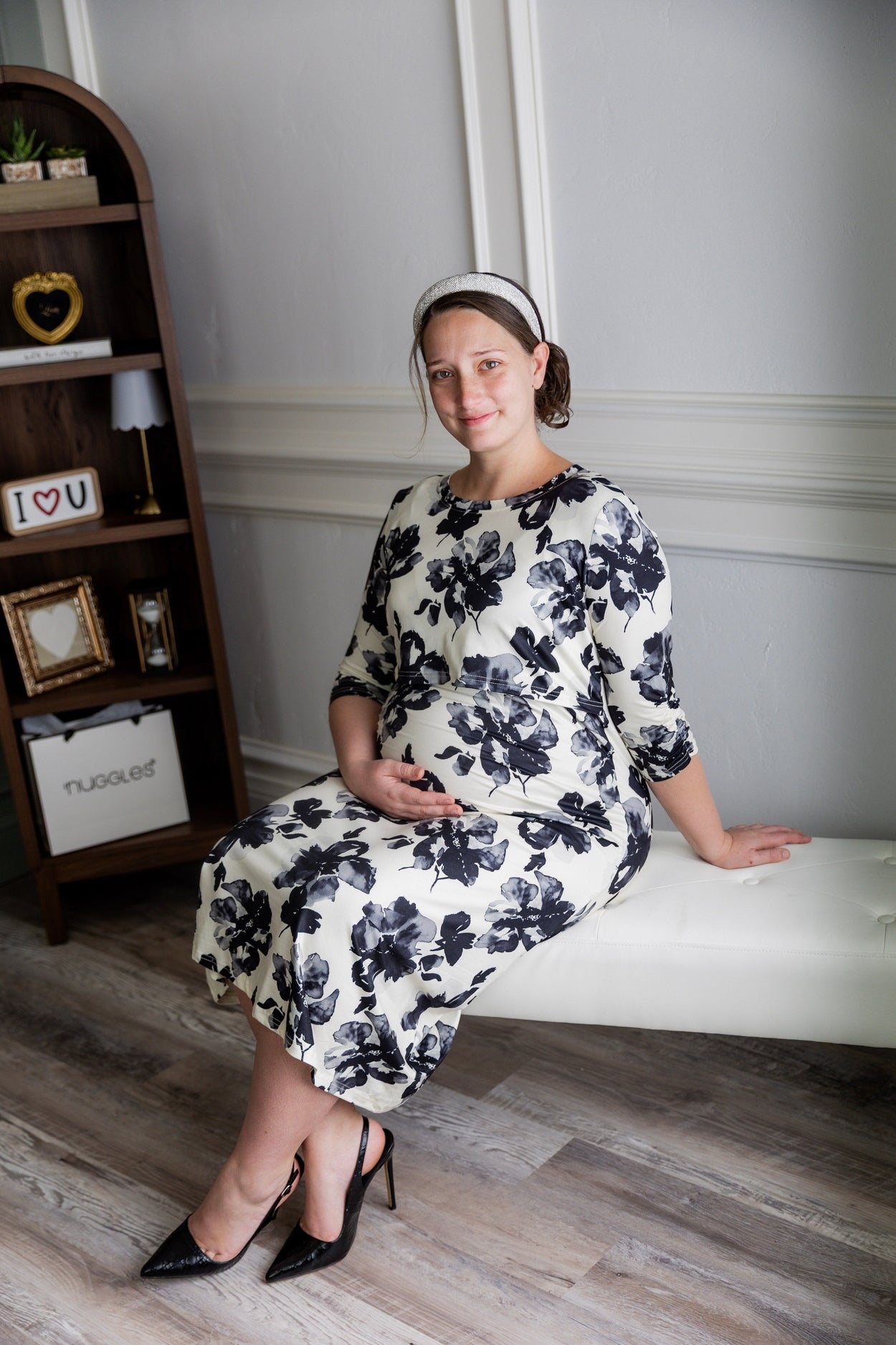 Nalani Nursing Dress in Ink Blossom - Final Sale nuggles-clothing