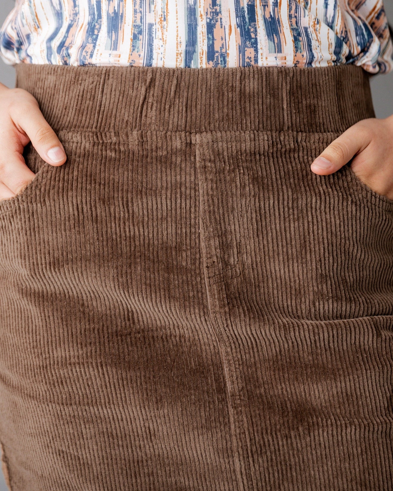 27" Corduroy Skirt in Brown - Final Sale nuggles-clothing