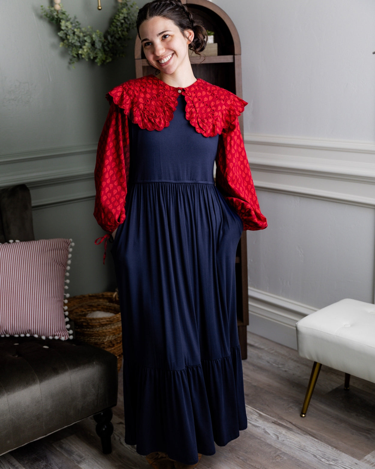 Riley Dress in Navy - Final Sale nuggles-clothing