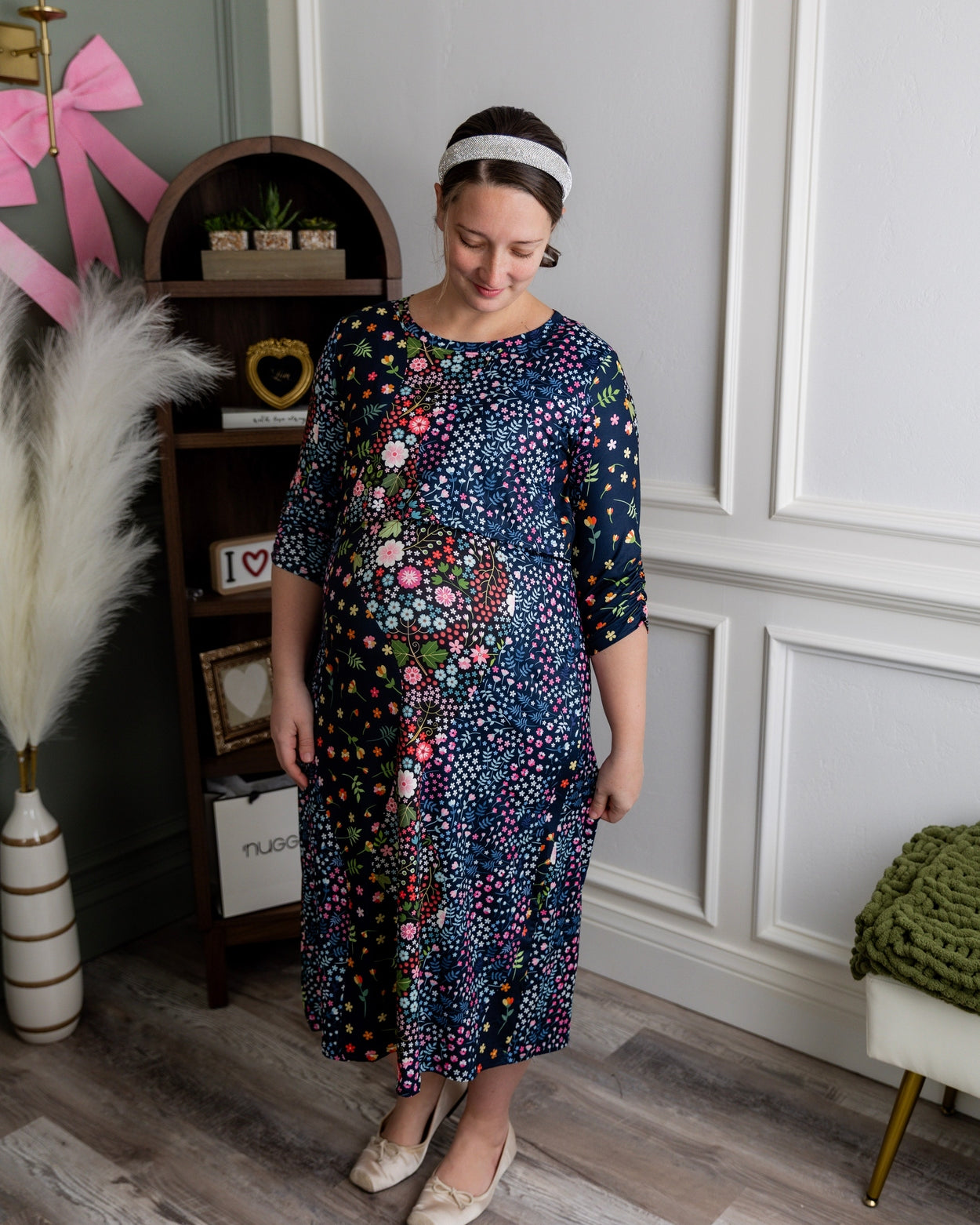 Nalani Nursing Dress in Star Garden - Final Sale nuggles-clothing