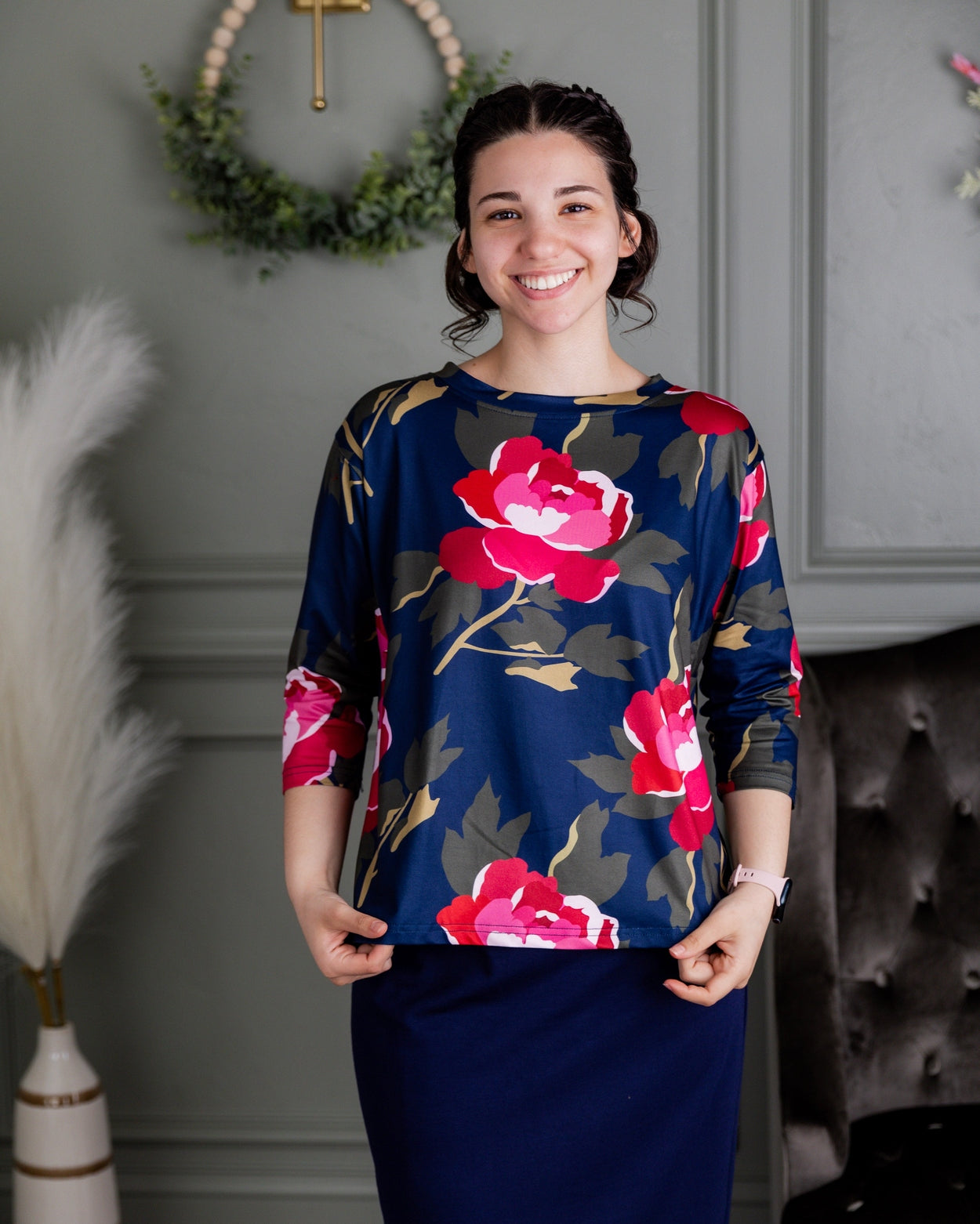 Lucia Top in Rosewood Nights nuggles-clothing