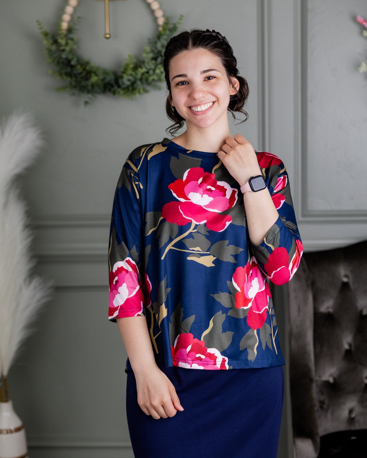 Lucia Top in Rosewood Nights nuggles-clothing