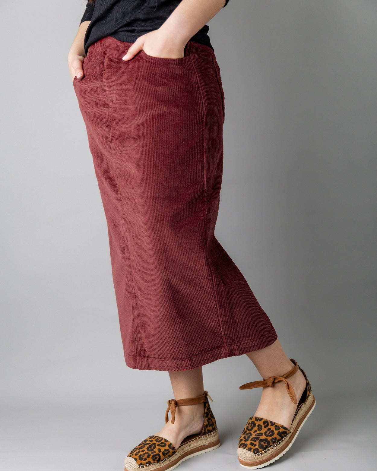31" Corduroy Skirt in Brick Red - Final Sale nuggles-clothing