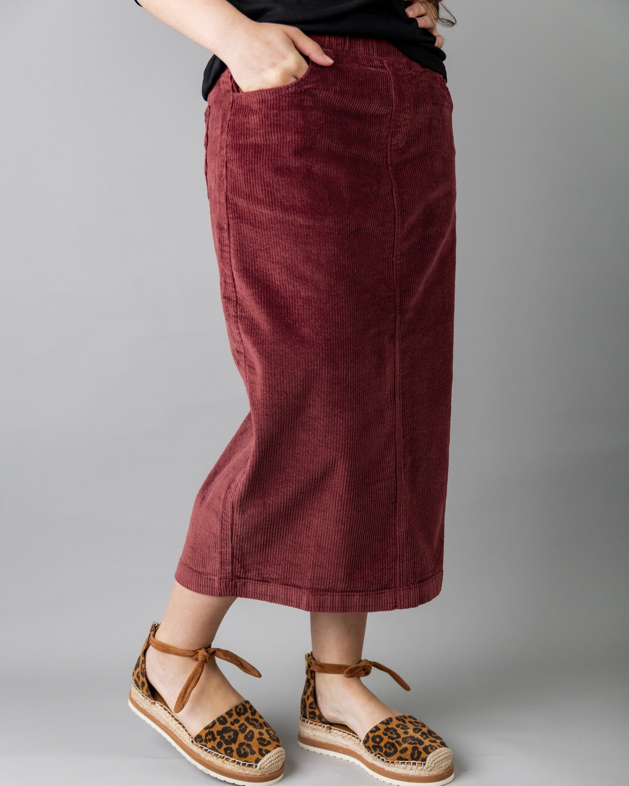 31" Corduroy Skirt in Brick Red - Final Sale nuggles-clothing