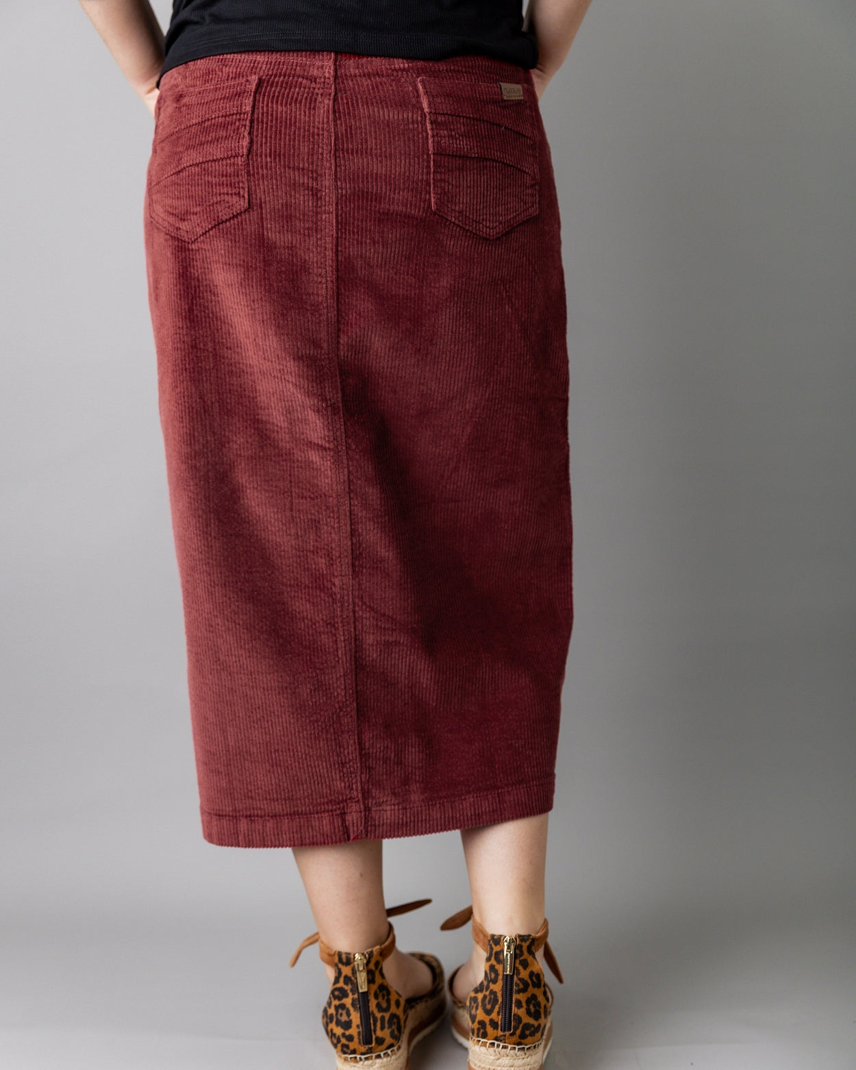 31" Corduroy Skirt in Brick Red - Final Sale nuggles-clothing