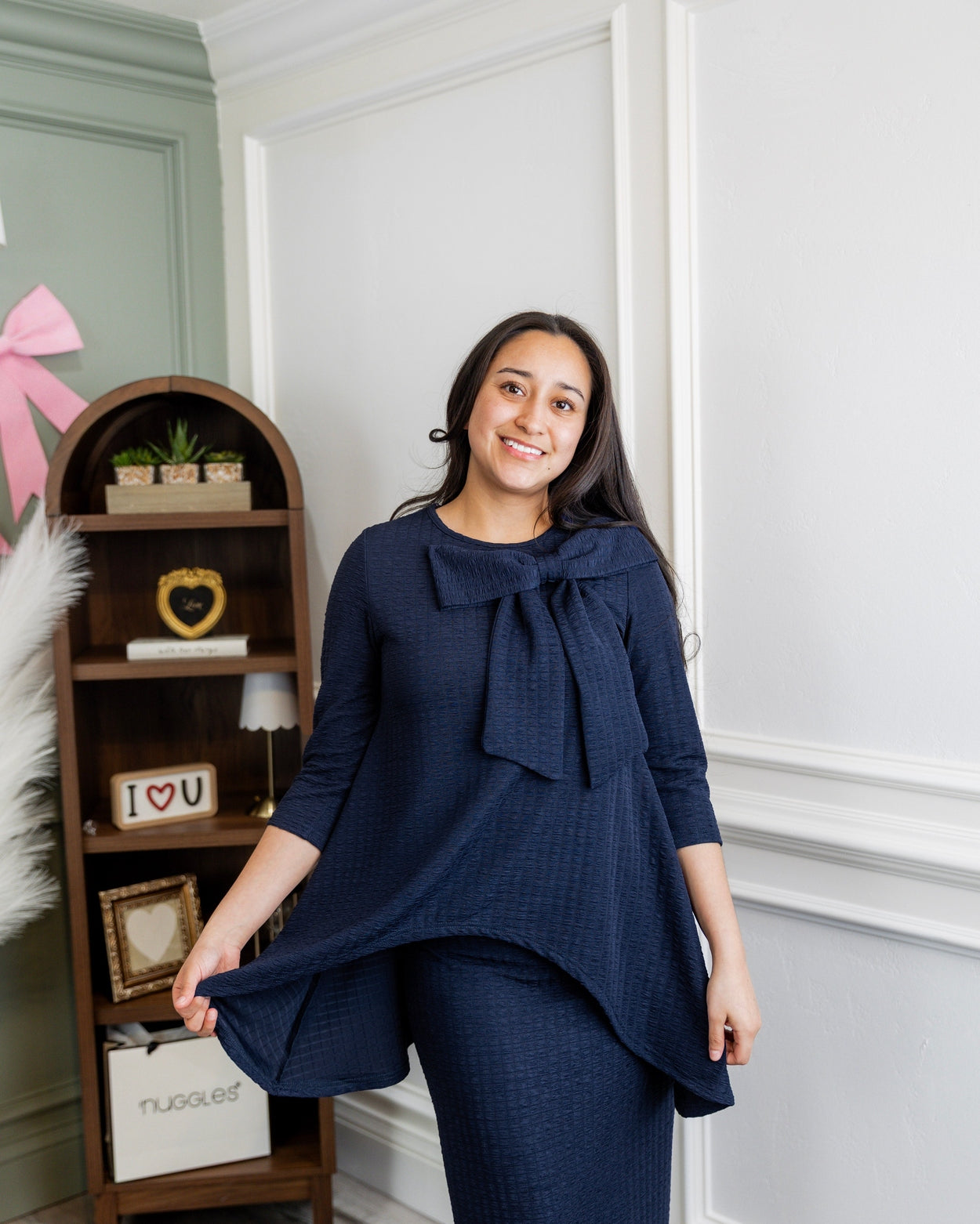 Eleanor Top in Navy - Final Sale nuggles-clothing