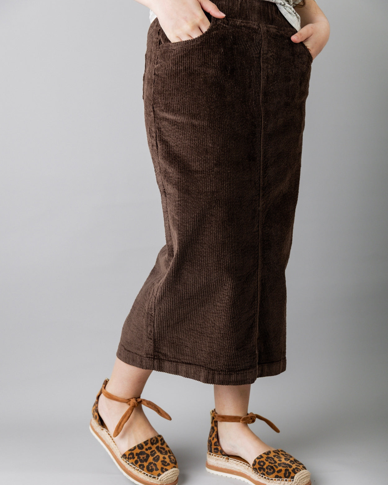 31" Corduroy Skirt in Chocolate Brown - Final Sale nuggles-clothing