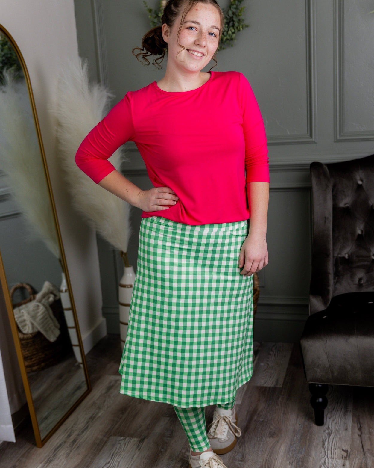 Tilly Sport Skirt in Meadow Check nuggles-clothing