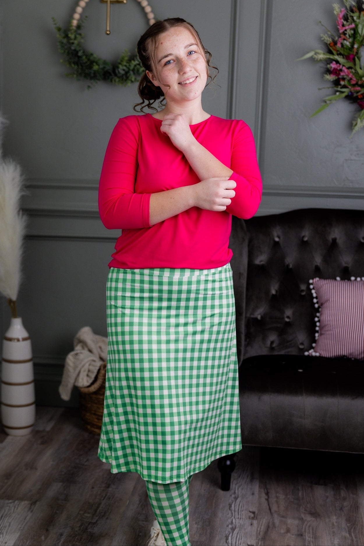 Tilly Sport Skirt in Meadow Check nuggles-clothing