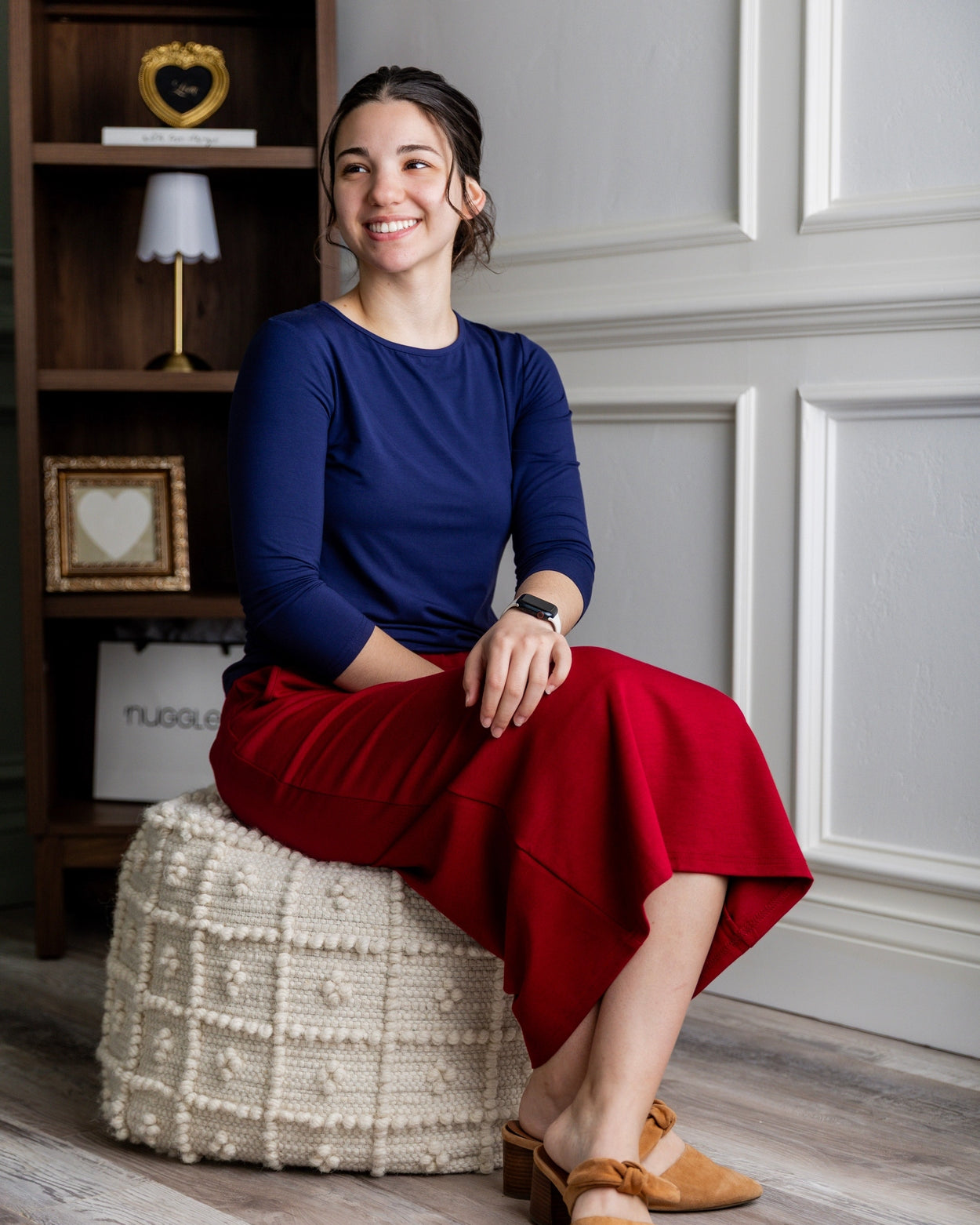 31" Pocket Classic Skirt in Peacock Blue nuggles-clothing