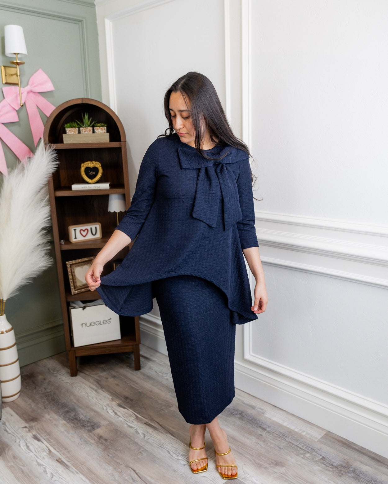 Eleanor Top in Navy - Final Sale nuggles-clothing