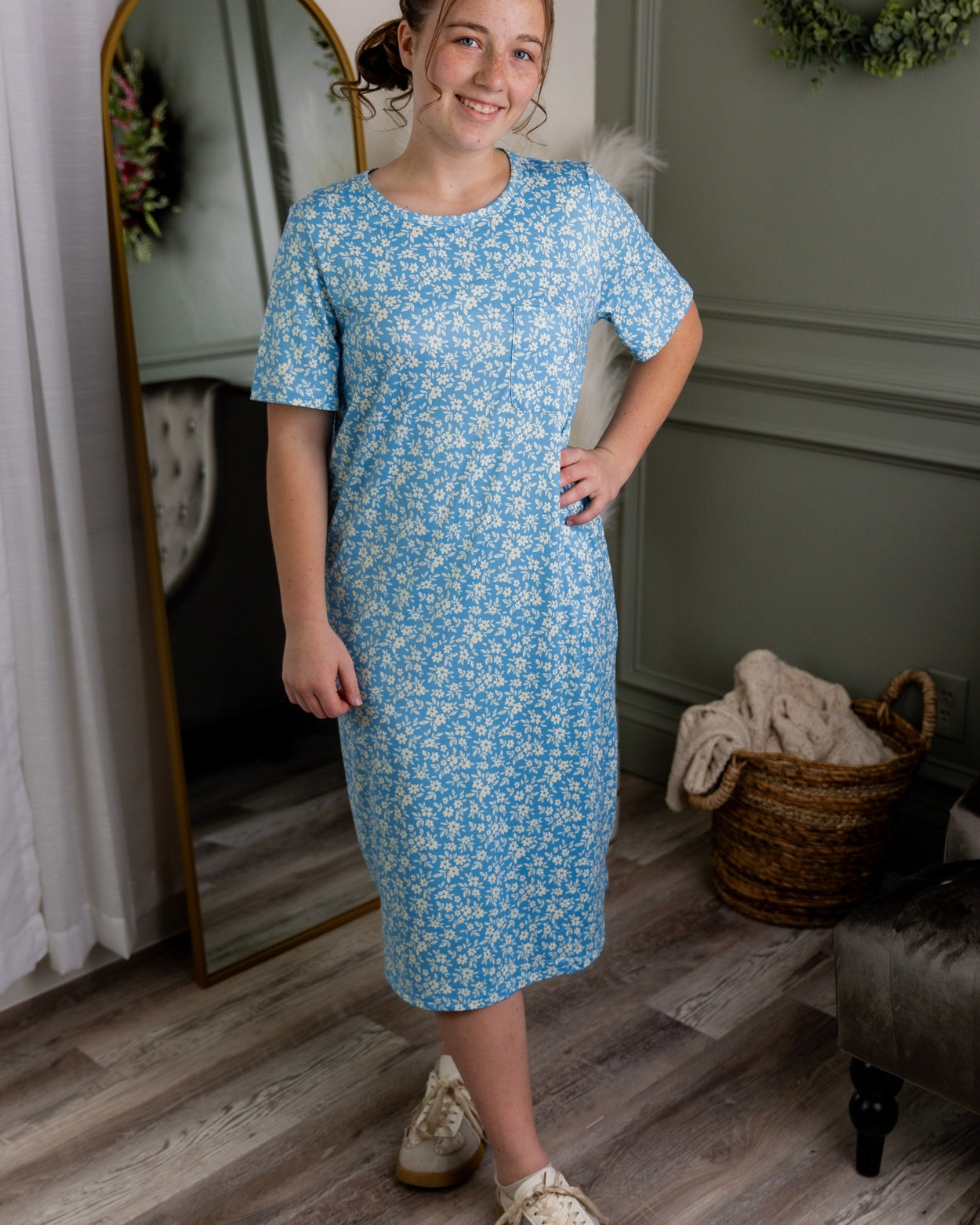 Aviva Dress in Bluebell Drift nuggles-clothing