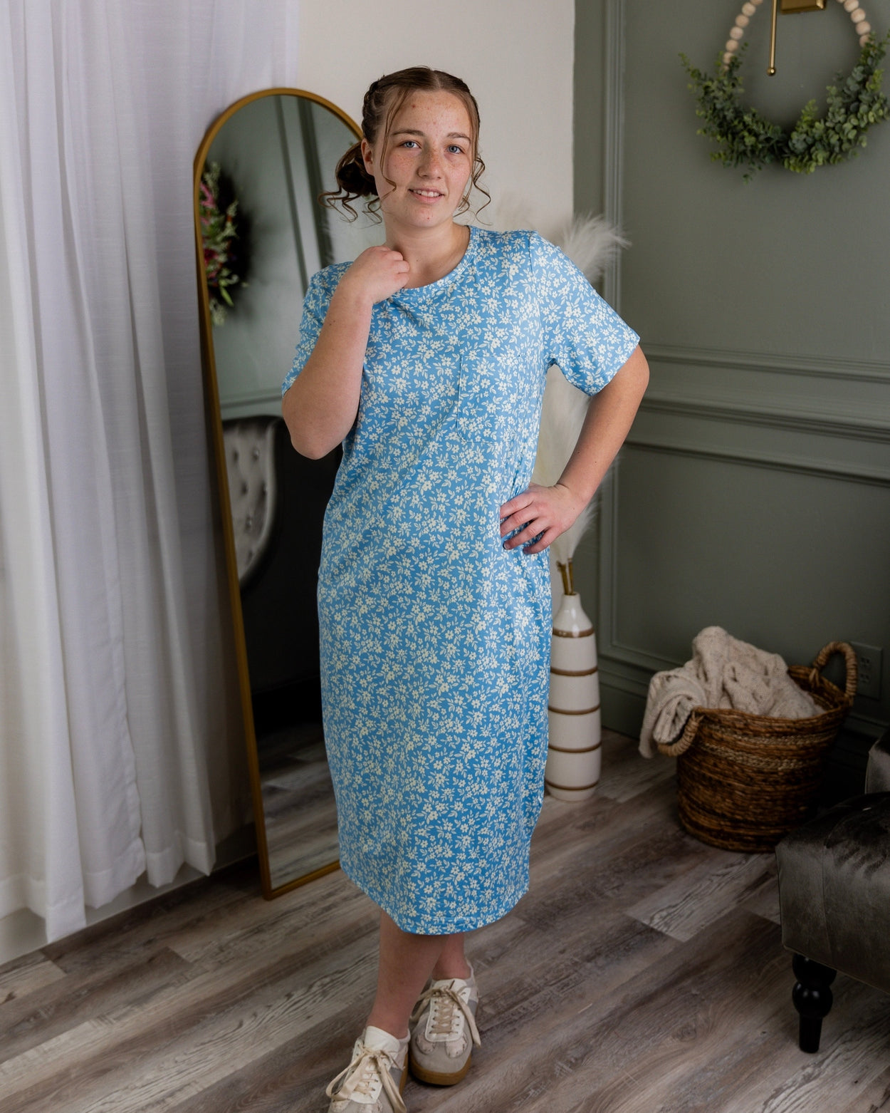 Aviva Dress in Bluebell Drift nuggles-clothing