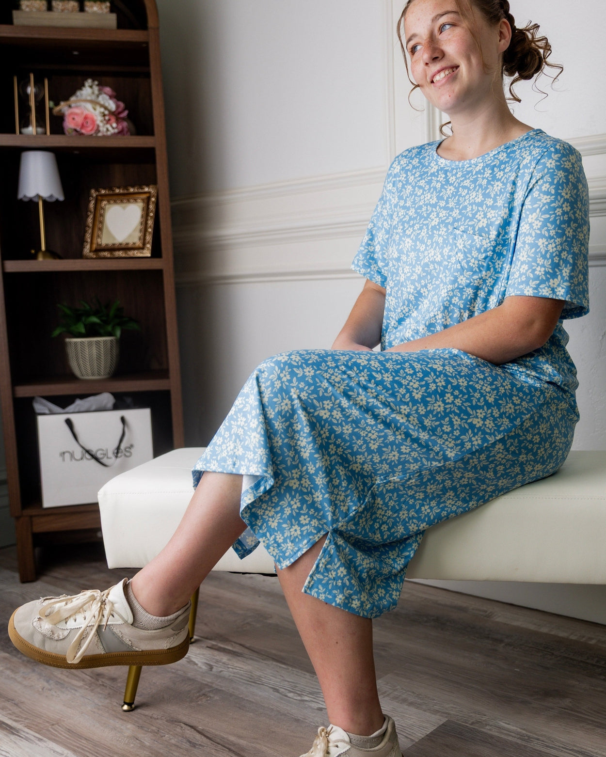 Aviva Dress in Bluebell Drift nuggles-clothing