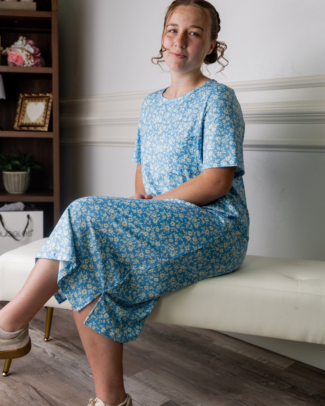 Aviva Dress in Bluebell Drift nuggles-clothing