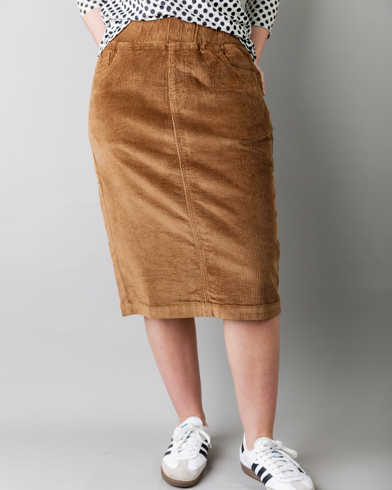 25" Corduroy Skirt in Golden Brown - Final Sale nuggles-clothing