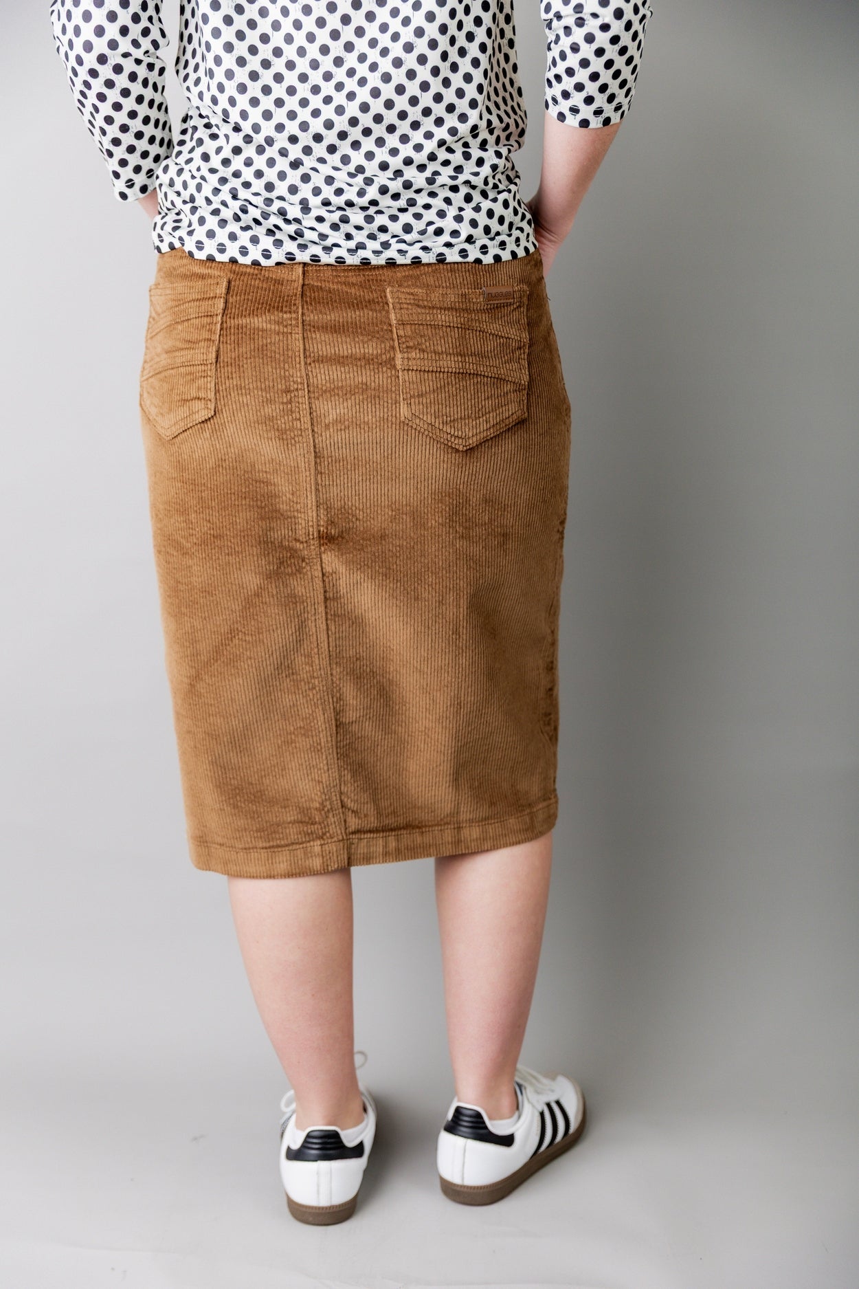 25" Corduroy Skirt in Golden Brown - Final Sale nuggles-clothing