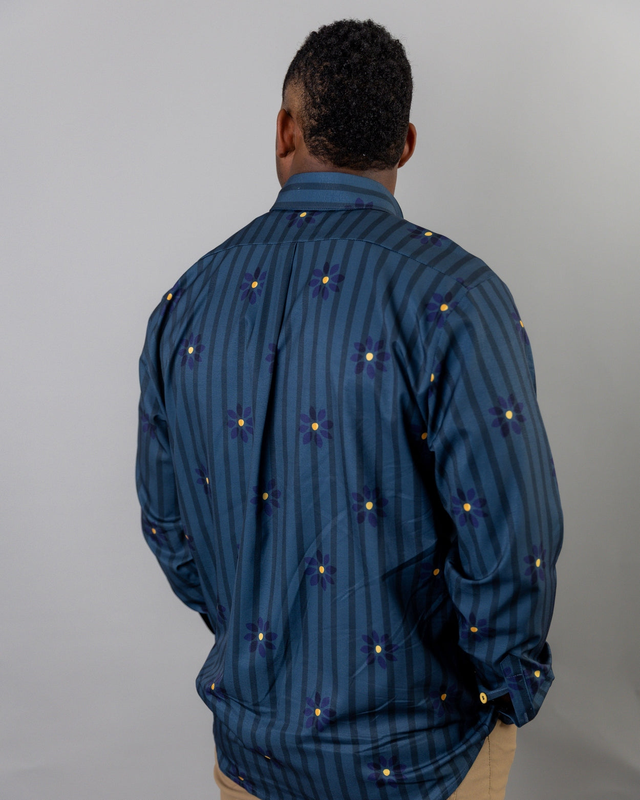 Men's Button Down Shirt in Pinstripe Ditsy - Final Sale nuggles-clothing