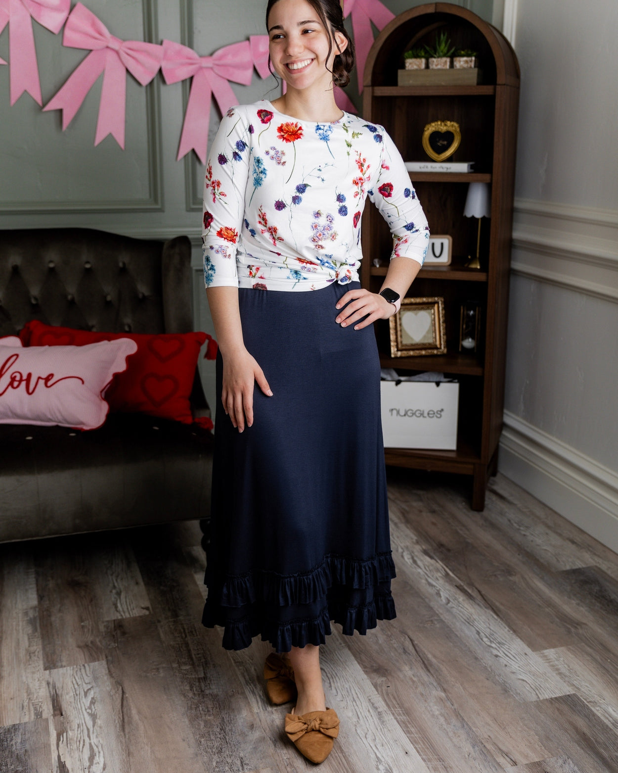 Callie Skirt in Navy - Final Sale nuggles-clothing