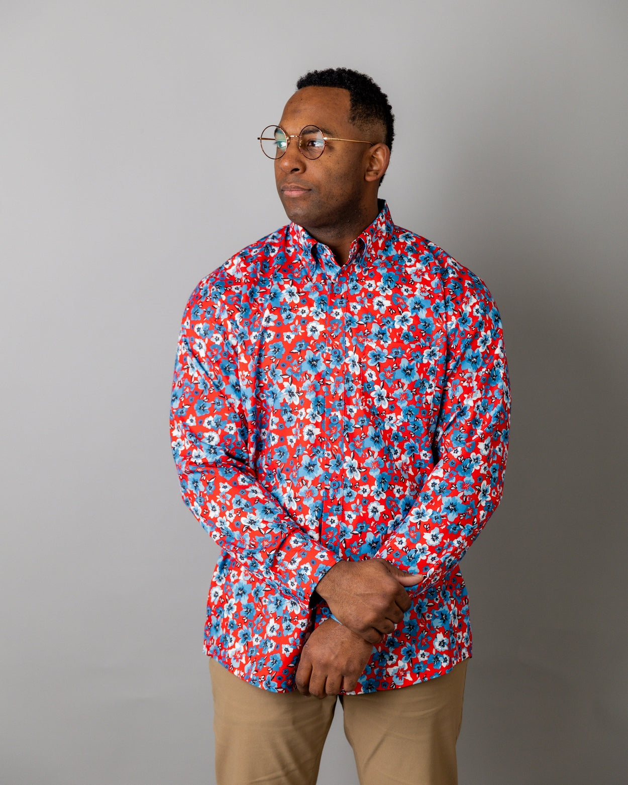 Men's Button Down Shirt in Redwood Scatter - Final Sale nuggles-clothing