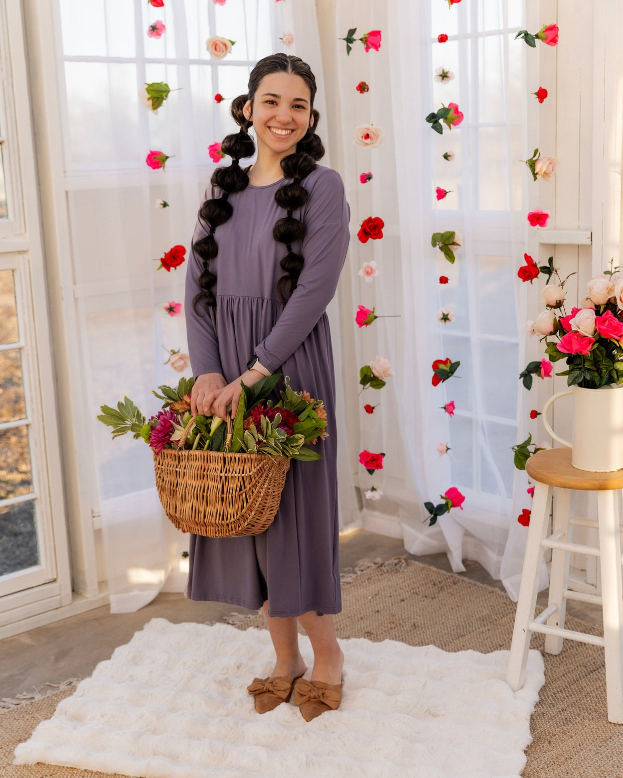 Farah Dress in Purple - Final Sale nuggles-clothing