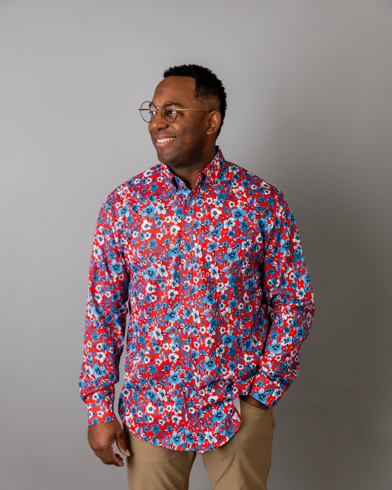 Men's Button Down Shirt in Redwood Scatter - Final Sale nuggles-clothing