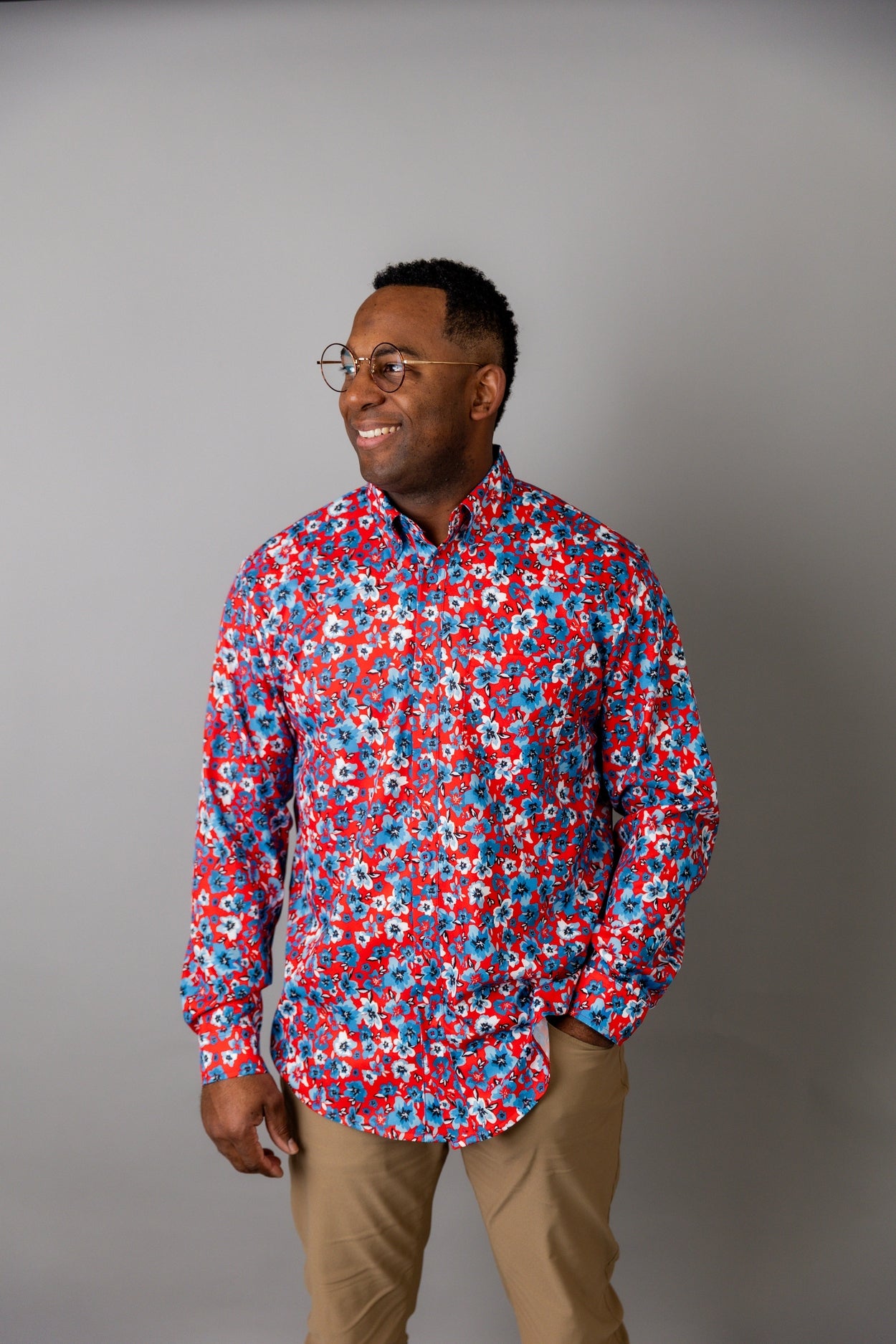 Men's Button Down Shirt in Redwood Scatter - Final Sale nuggles-clothing