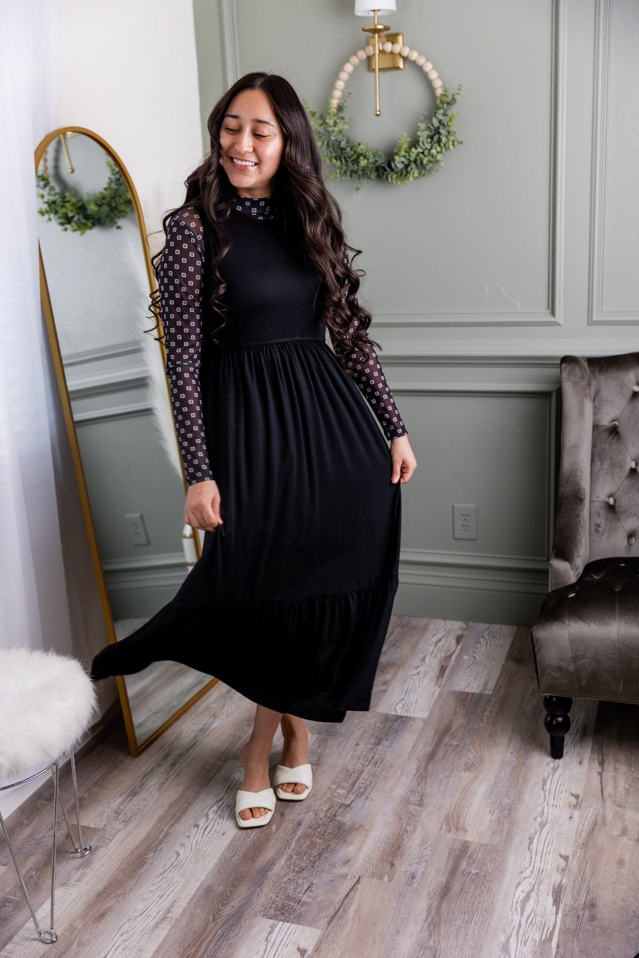 Riley Dress in Black - Final Sale nuggles-clothing