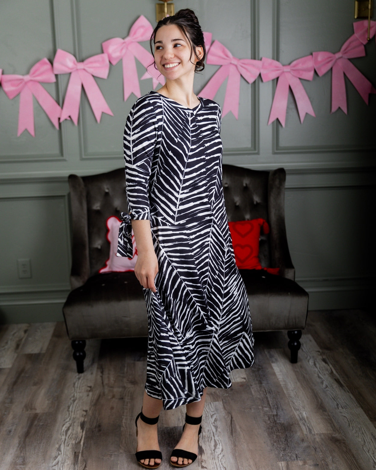 Hazel Dress in Zebra Swirl - Final Sale nuggles-clothing