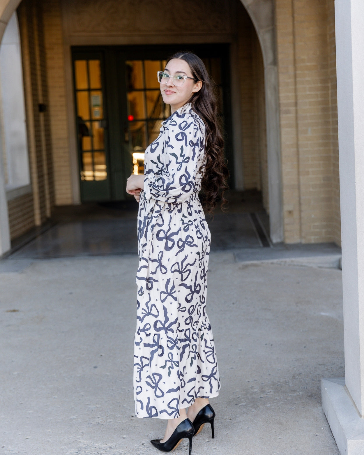 Leila Dress in Bow & Tell nuggles-clothing