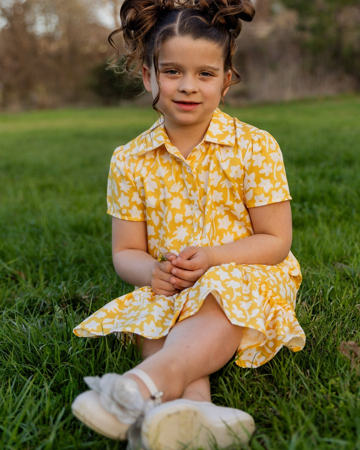 Girls Ellie Dress in Sunshine Sprigs nuggles-clothing