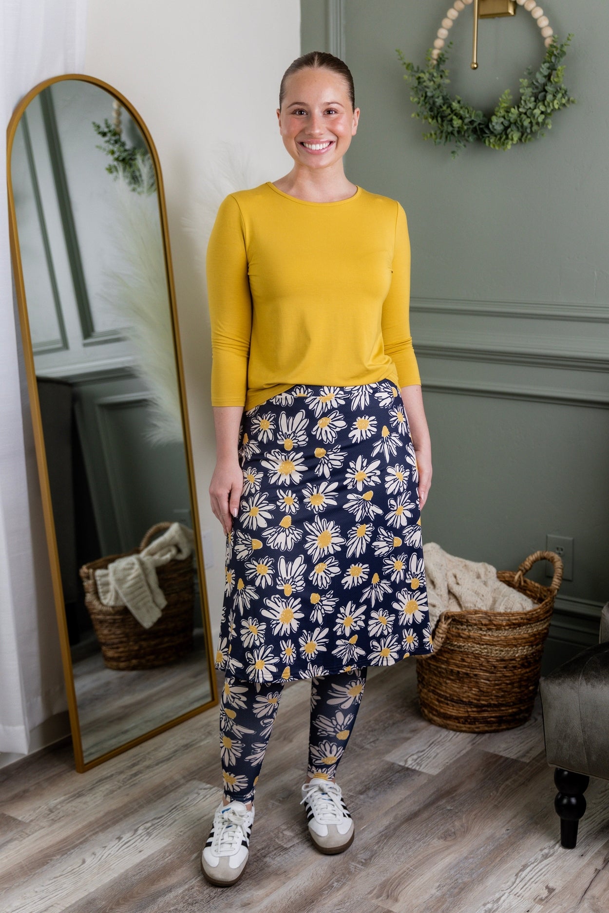 Tilly Sport Skirt in Daisy After Dark nuggles-clothing