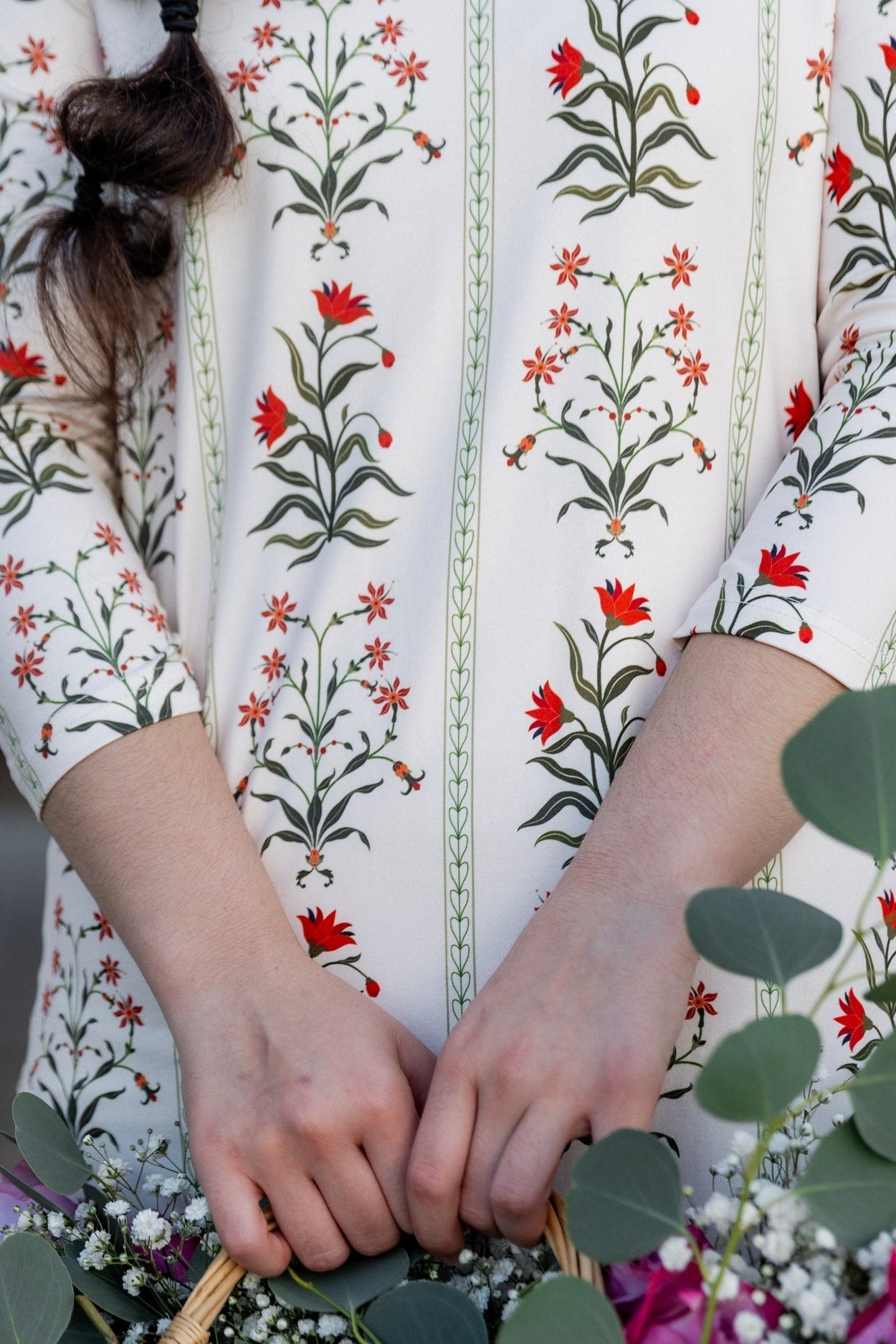 The Original Midi Layering Dress in Blush Meadow nuggles-clothing