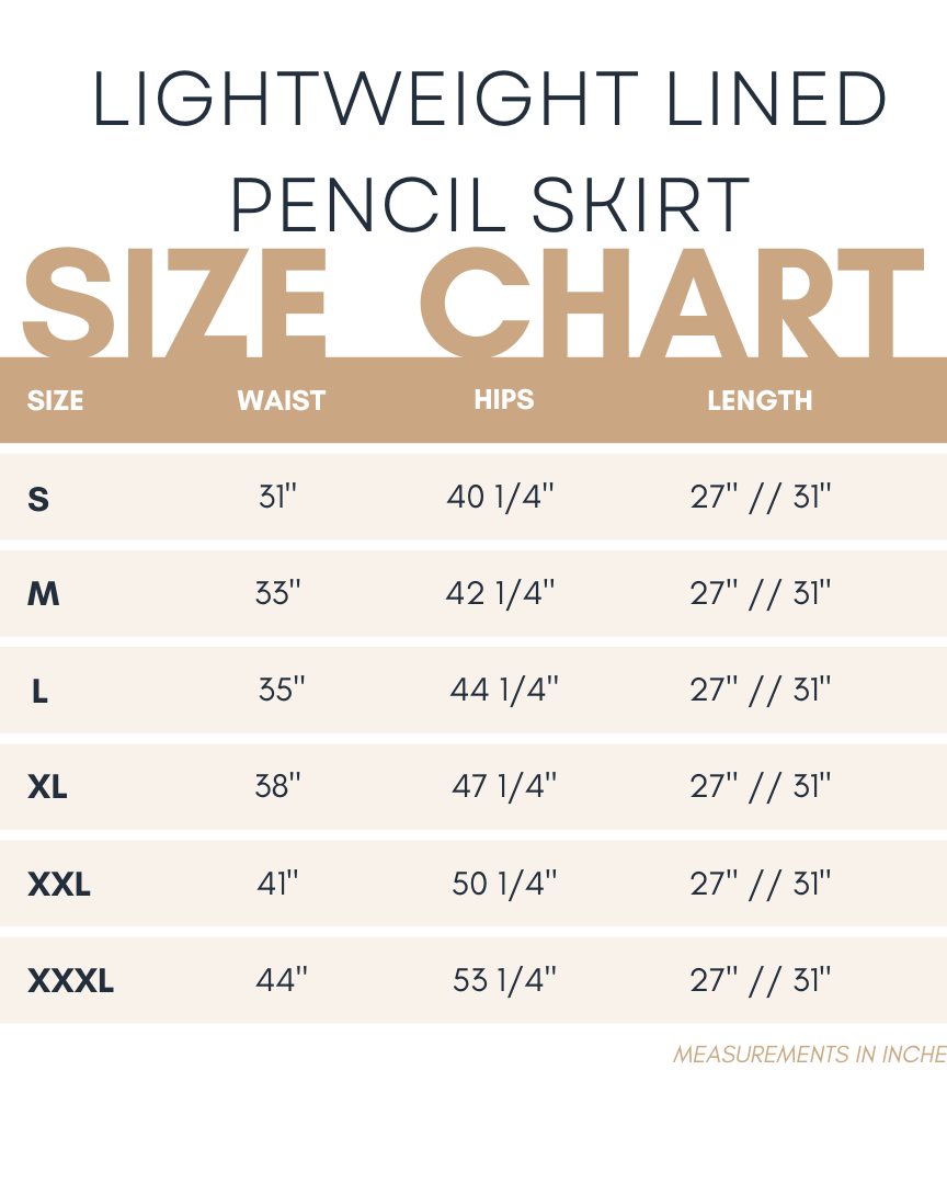 27" Lightweight Lined Pencil Skirt in Brown nuggles-clothing