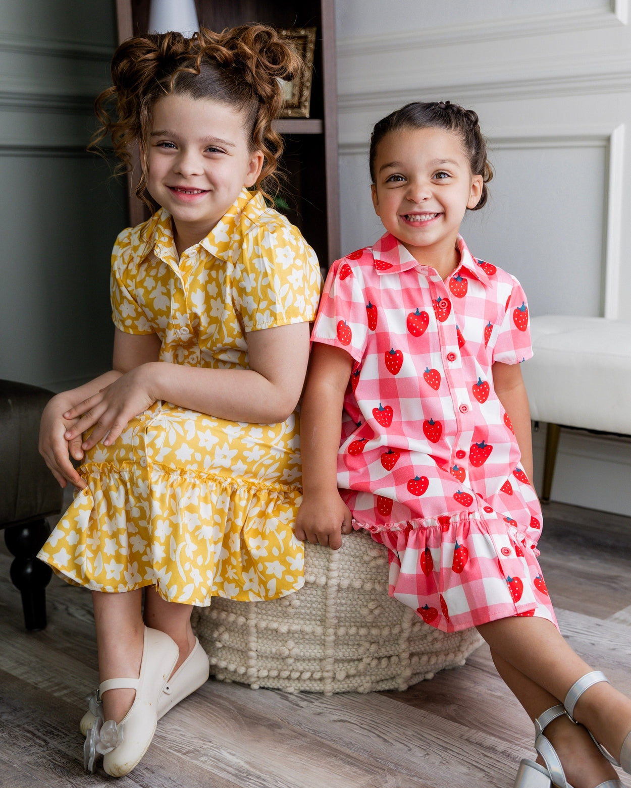 Girls Ellie Dress in Sunshine Sprigs nuggles-clothing