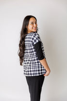 Mae Top by Nuggles® in contrasting knit fabric with front pocket