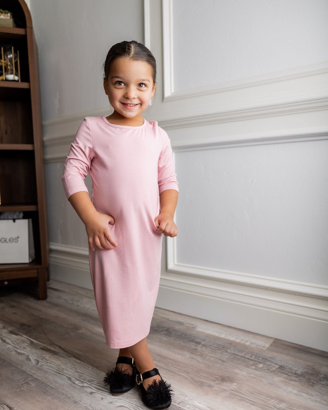 Girls' Layering Dress in White nuggles-clothing