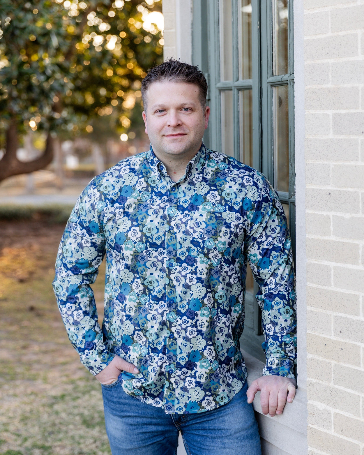 Men's Button Down Shirt in Storm Brush - Final Sale nuggles-clothing
